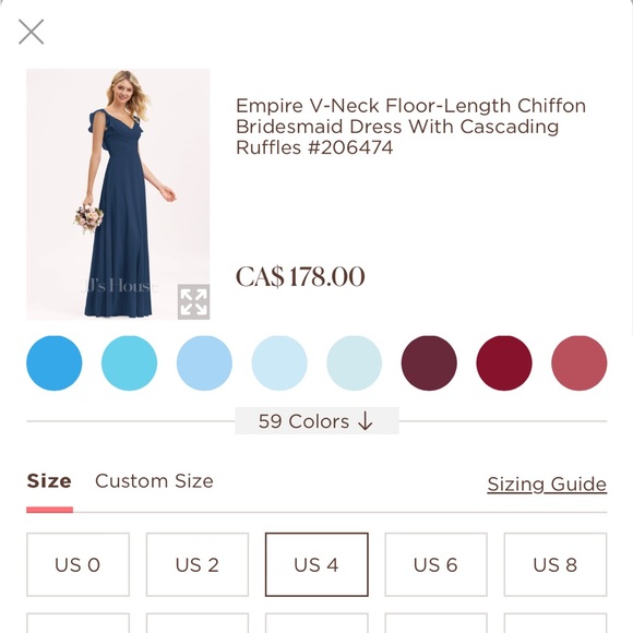 JJs House Navy Bridesmaid Dress *UNALTERED size 4* - Picture 1 of 8